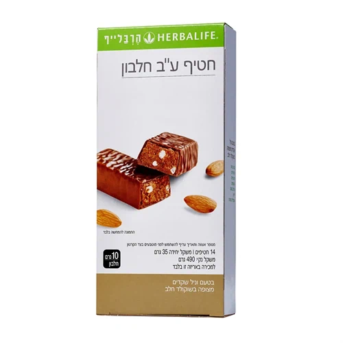 חטיפי חלבונים הרבלייף - וניל שקדים, 14 חטיפים במארז